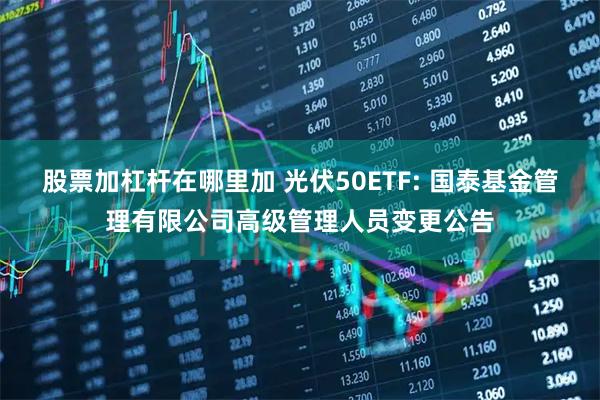股票加杠杆在哪里加 光伏50ETF: 国泰基金管理有限公司高级管理人员变更公告